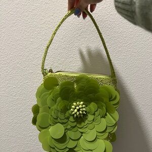 Green Floral Women's Bag